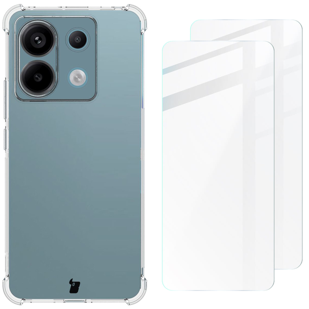 Elastyczne etui + 2 szkła, Bizon Case Clear, przezroczyste